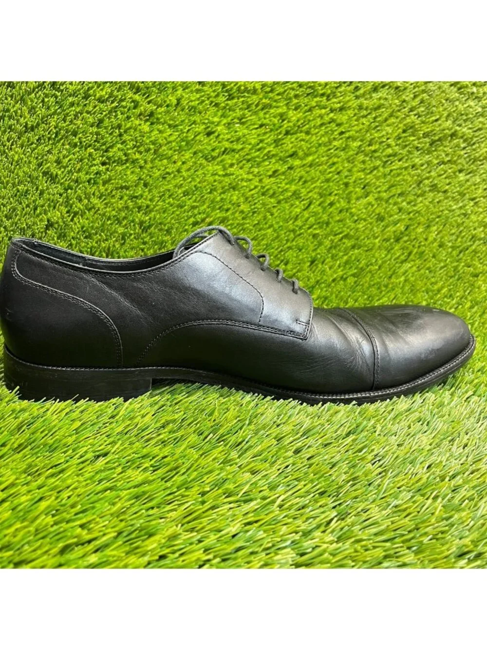 Cole Haan Benton Mens Size 14 Black Casual Leather Cap Toe Oxford Dress Shoes